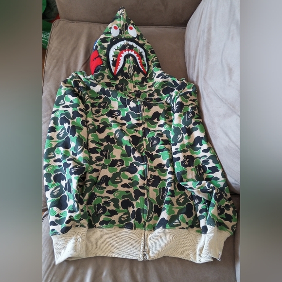 BAPE ABC CAMO SHARK FULL ZIP HOODIE - Picture 1 of 7